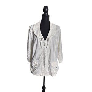 Chico's Zenergy Collection Ripstop Jacket Optic White Size 3/XL NWT